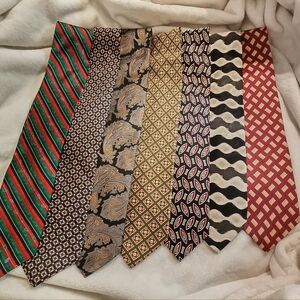 Vintage 90s 100% silk necktie bundle.